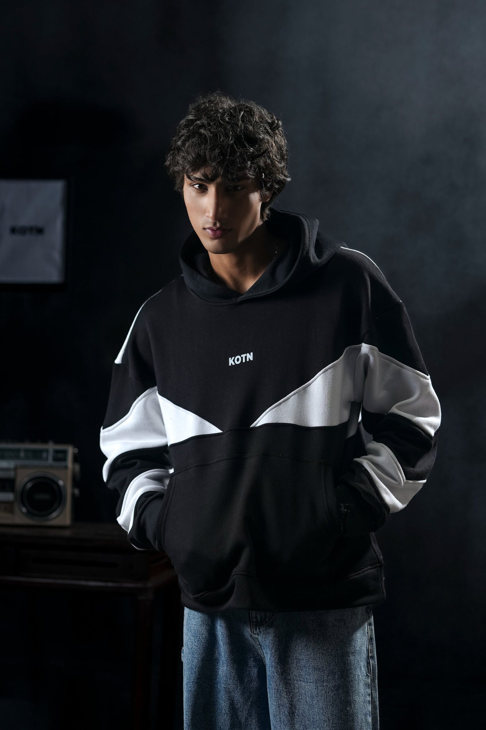 TIMELESS BLOCK OVERSIZED HOODIE Hover