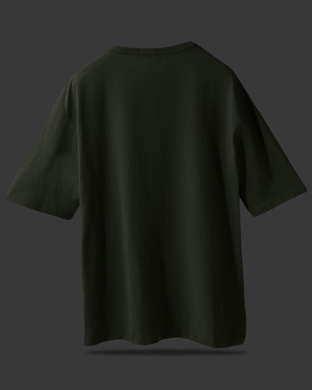 GREEN OVERSIZED BASIC T SHIRT