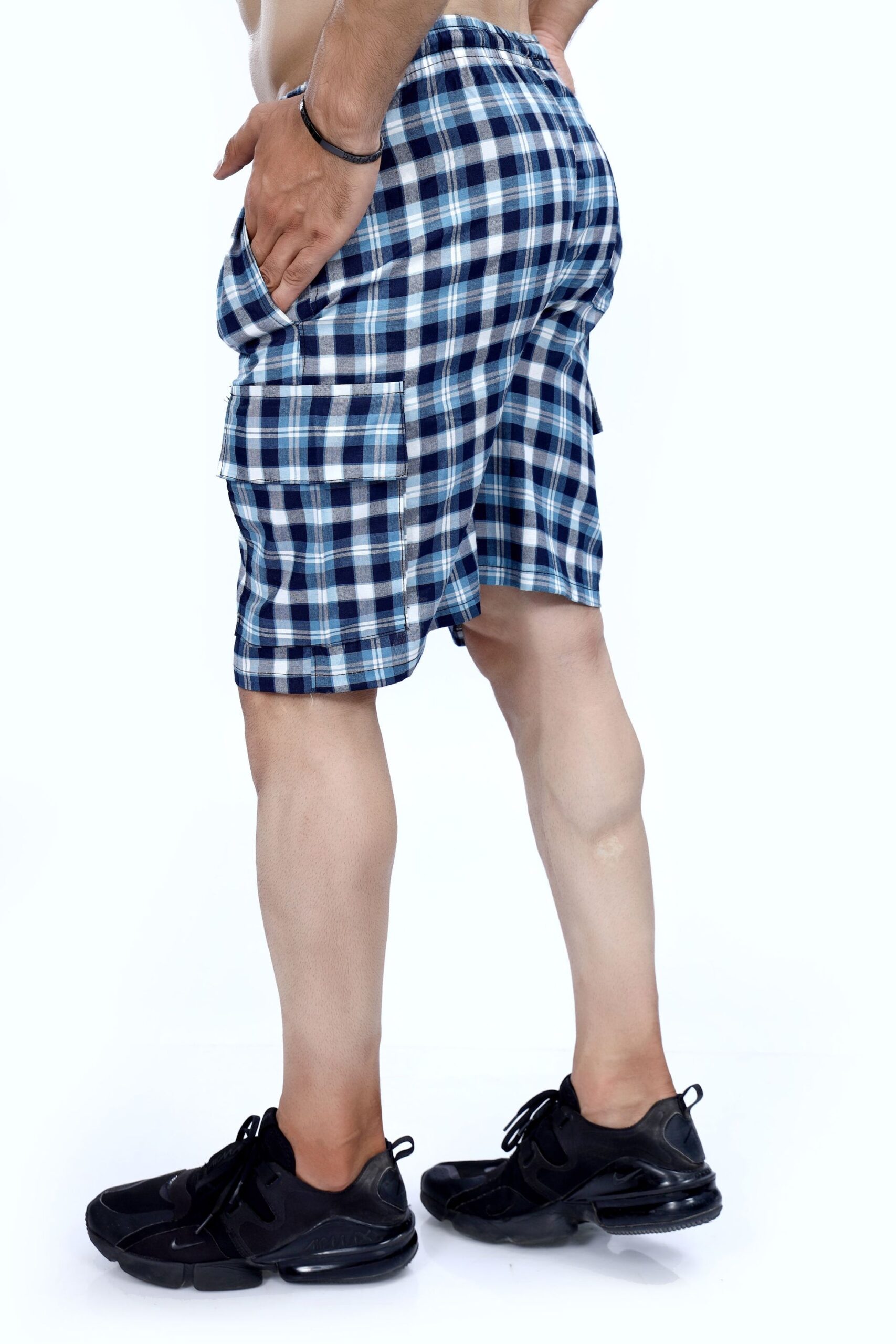 BLUE CHECKERED SHORT