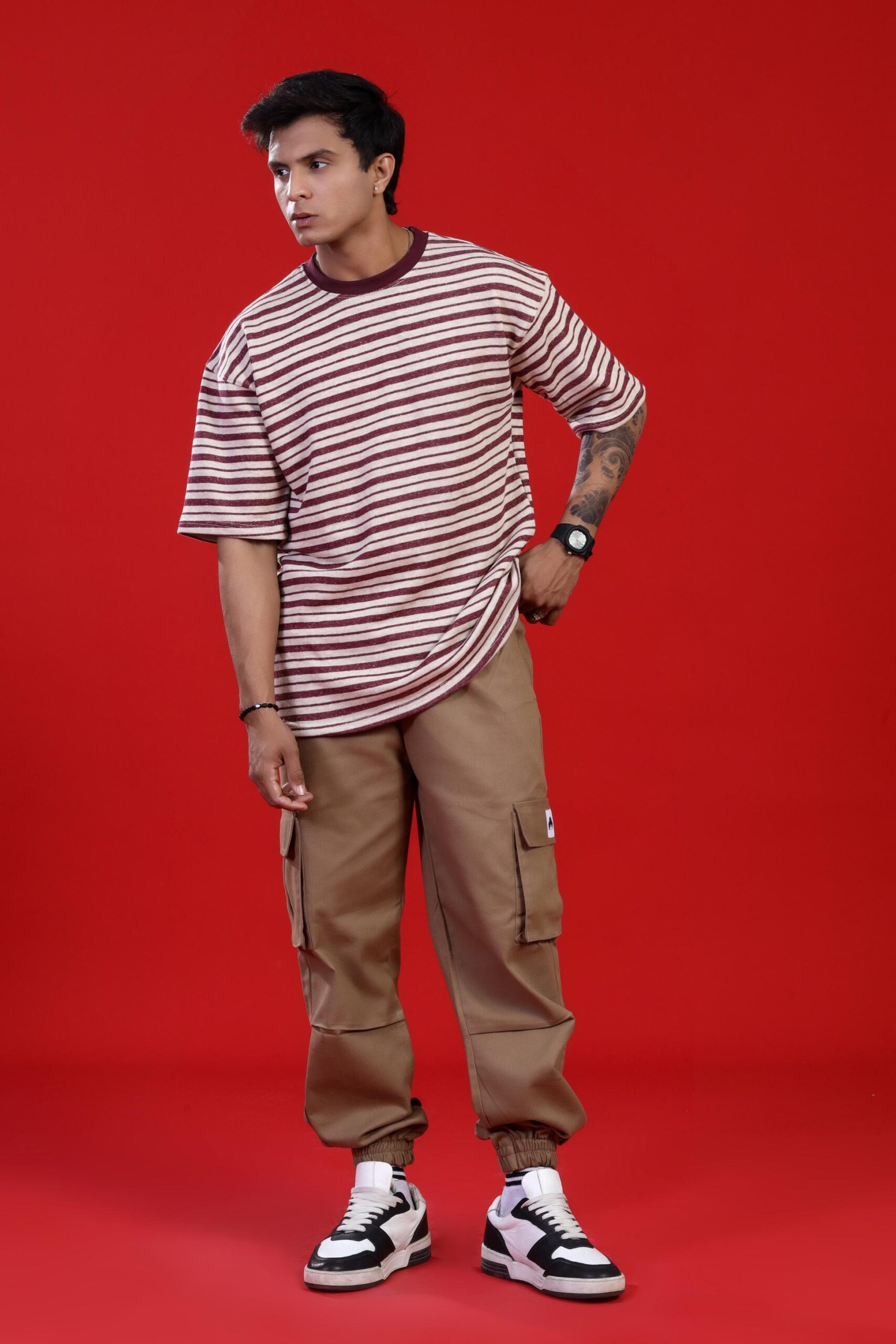 M&B STRIPE OVERSIZED T-SHIRT