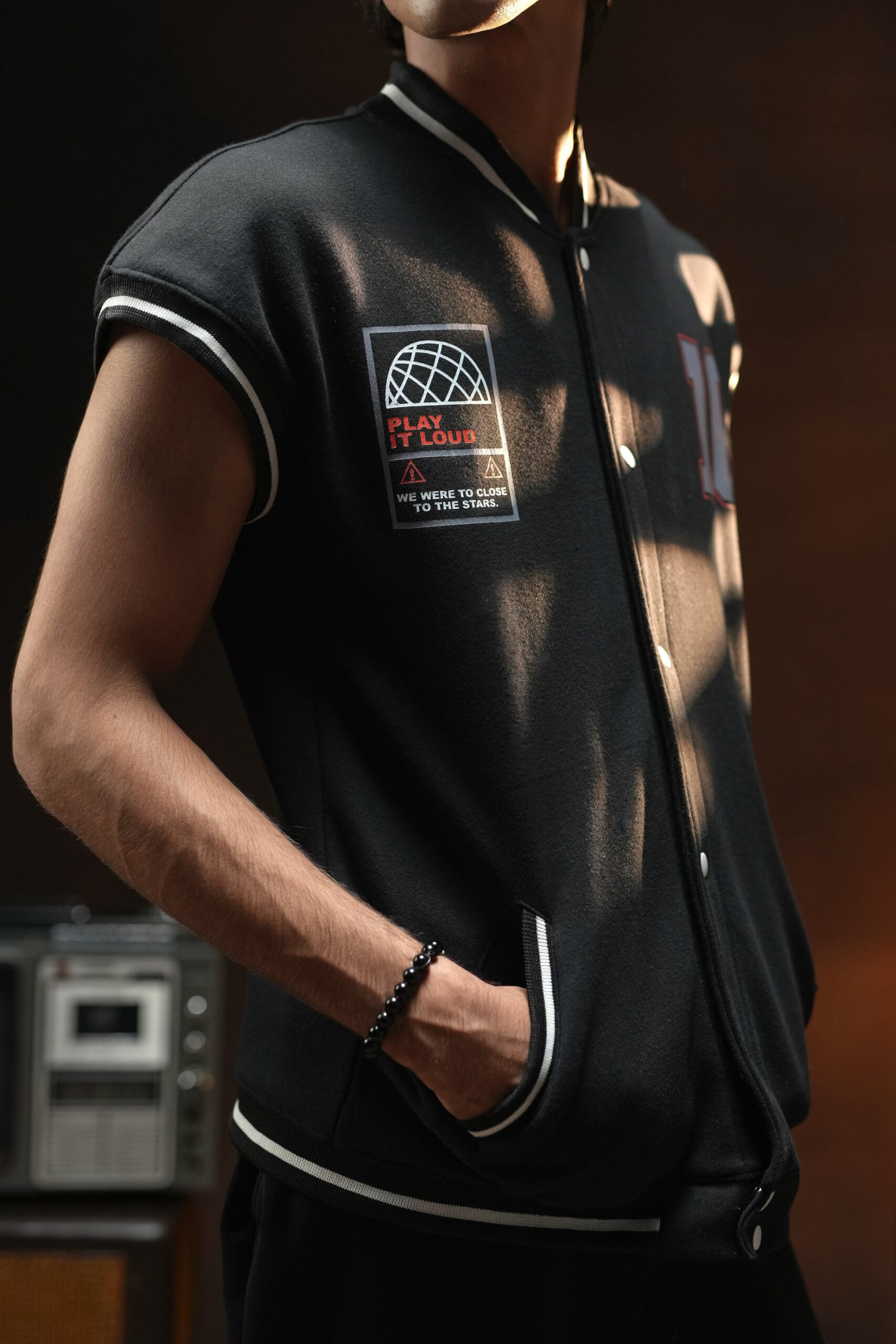 Custom Play It Loud Sleeveless Varsity Jacket Vest