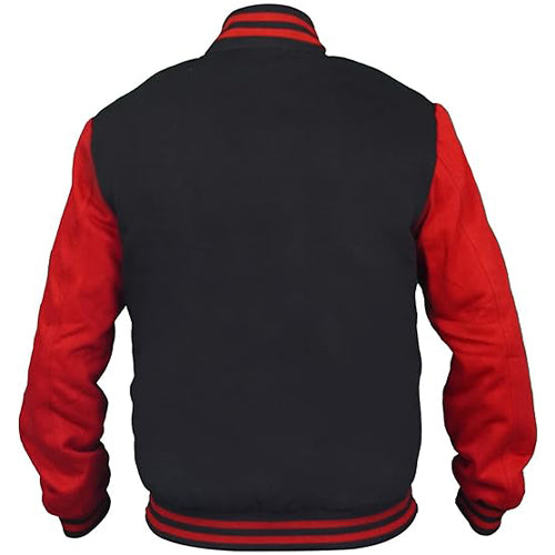 KOTN Classic Black & Red Letterman Varsity Jacket
