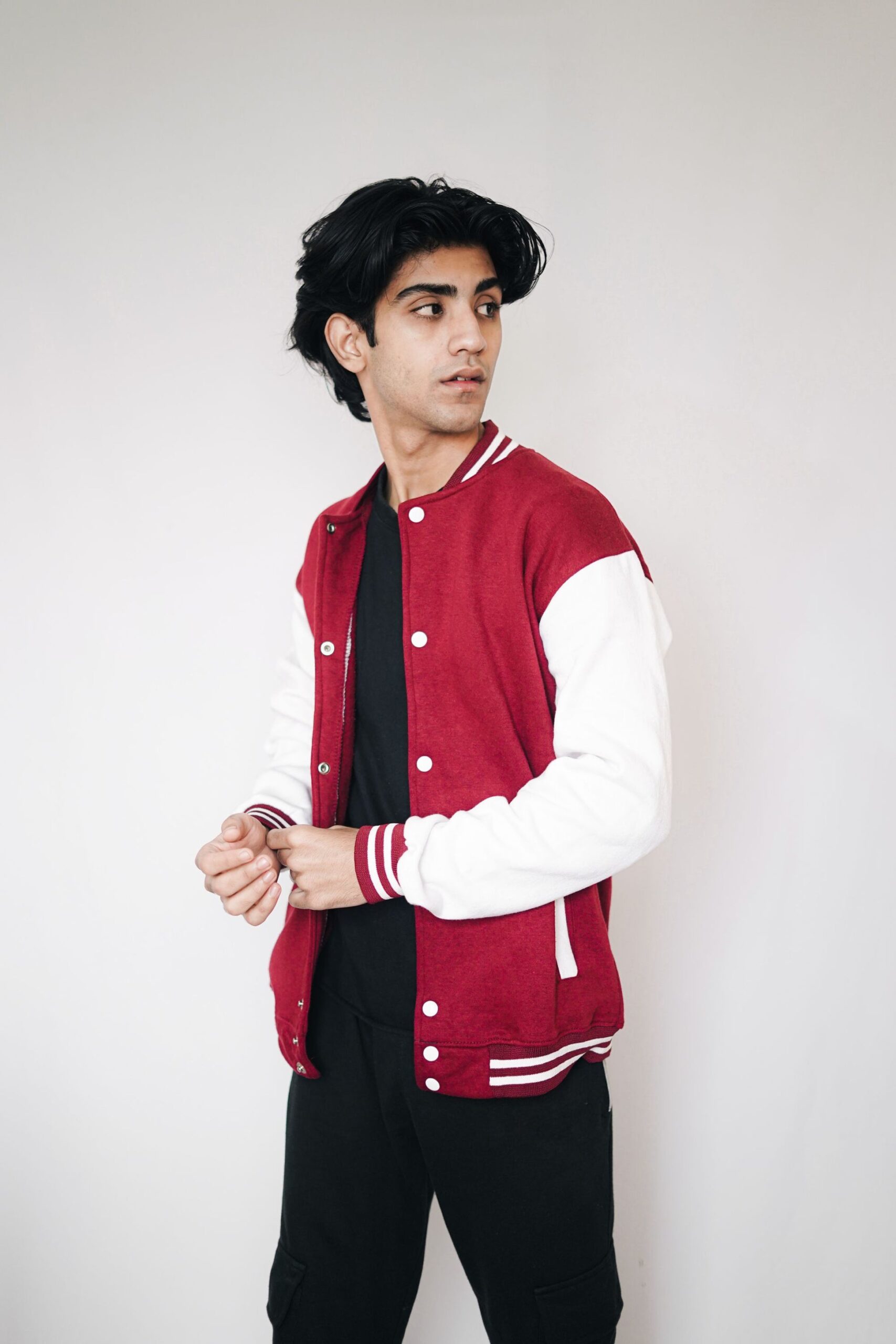 KOTN Classic Maroon Letterman Varsity Jacket