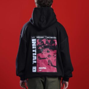 KOTN Initial D Fujiwara Tofu Shop Racing Oversized Hoodie – Onyx Black
