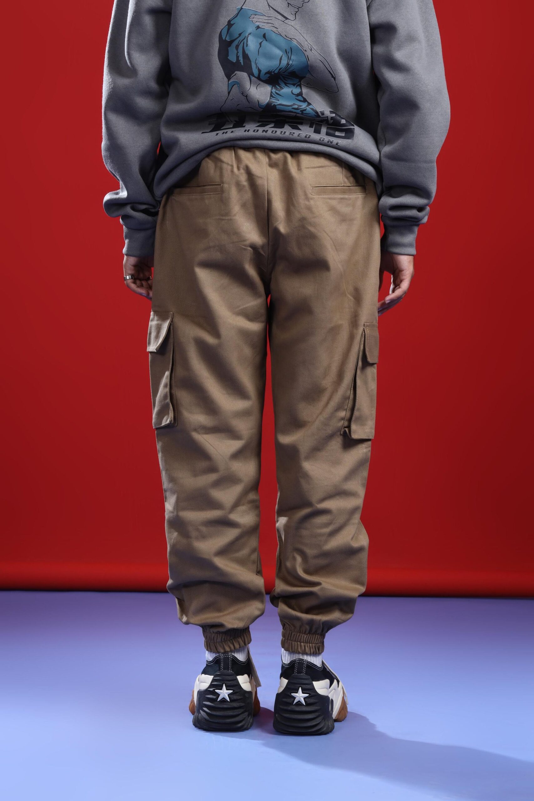 KHAKI CARGO PANT (ELASTIC)