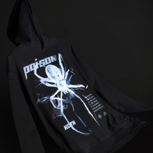 KOTN Poison Electric Spider Oversized Hoodie – Onyx Black