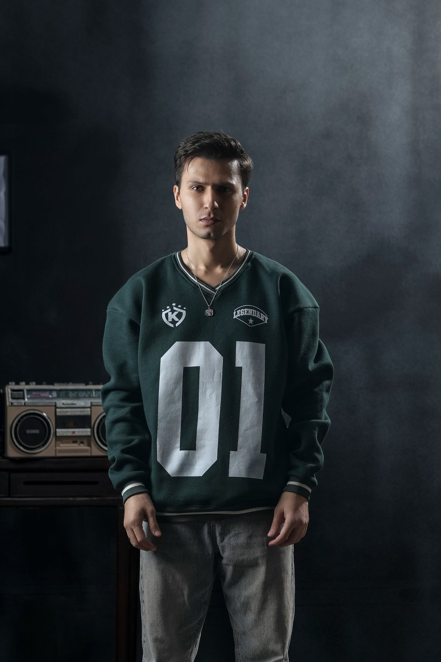ALPHA 01 VARSITY OVERSIZED SWEATSHIRT Hover