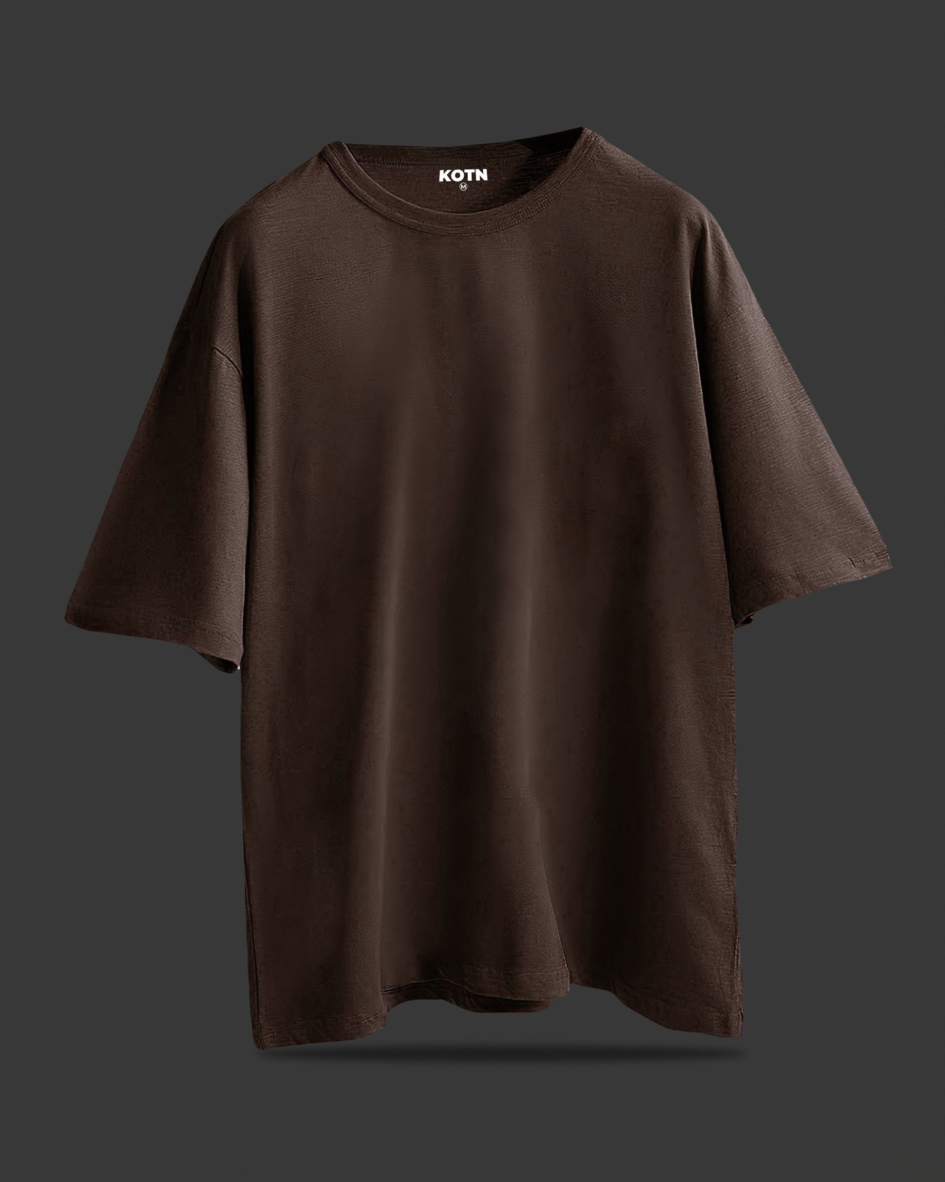 BROWN OVERSIZED BASIC T-SHIRT Hover