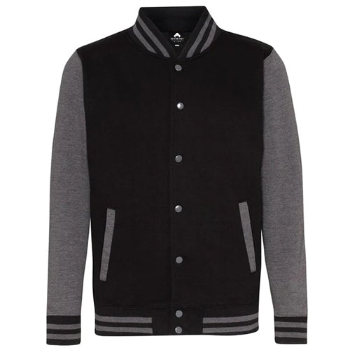 KOTN Classic Black & Grey Letterman Varsity Jacket Hover