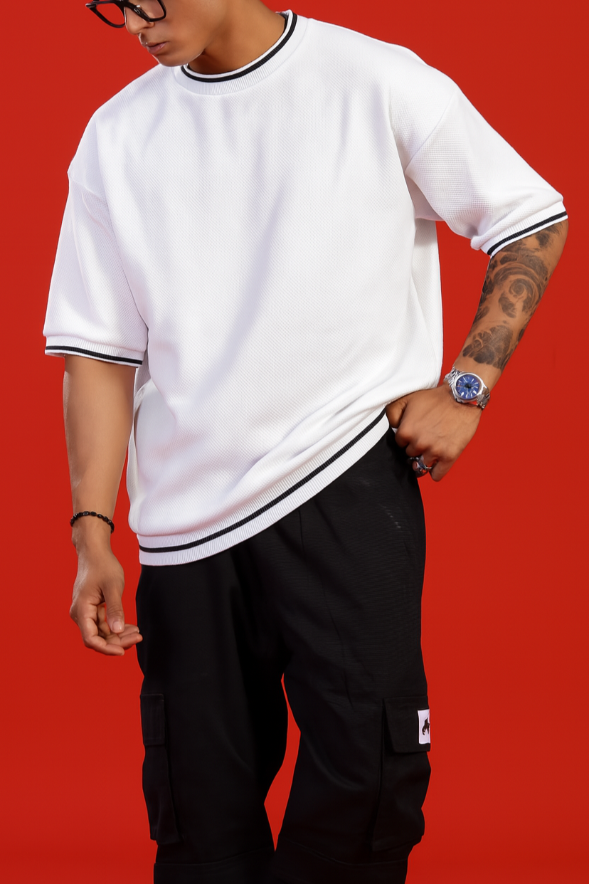 VARSITY EDGE WHITE OVERSIZED T-SHIRT Hover
