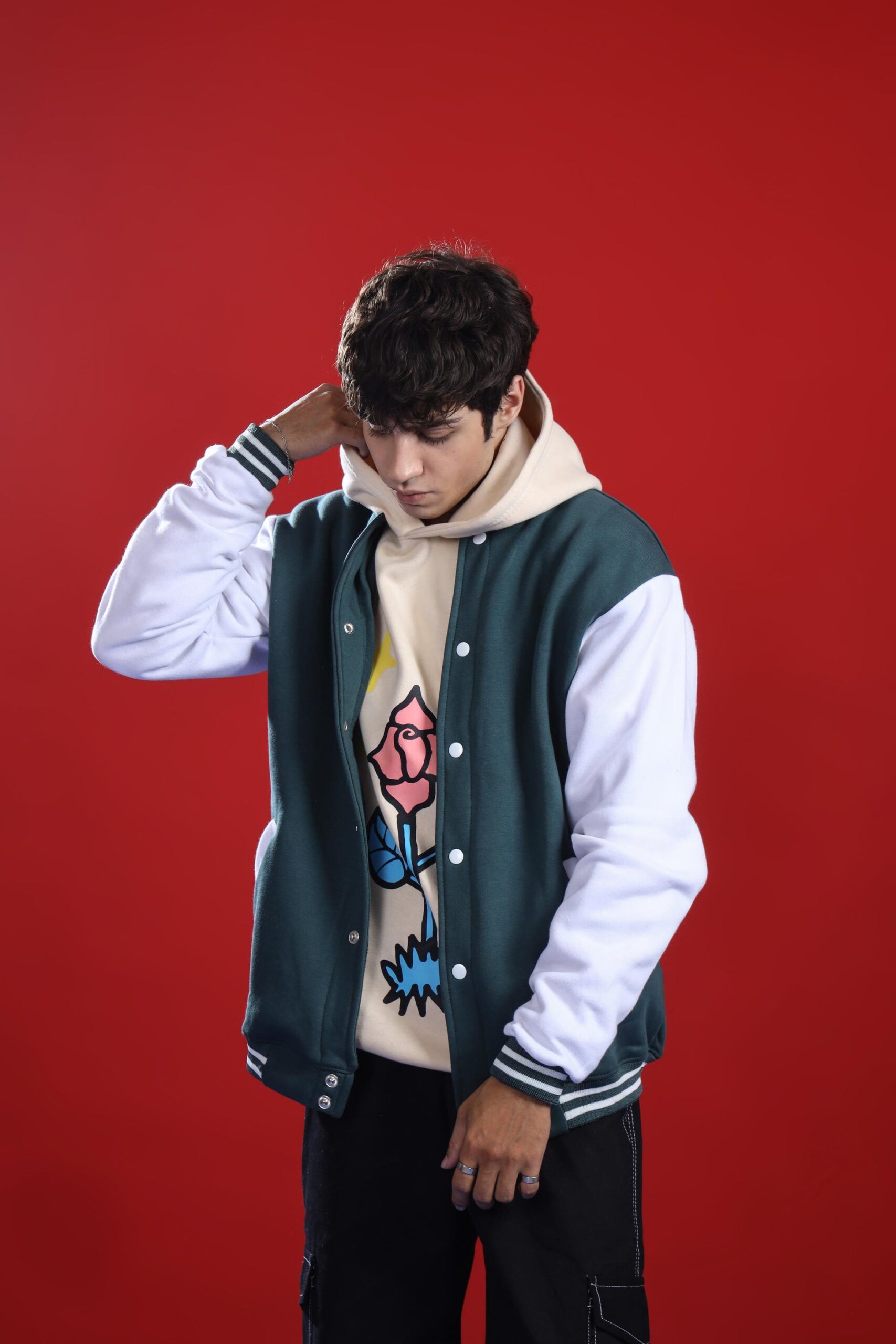 GREEN VARSITY JACKET Hover