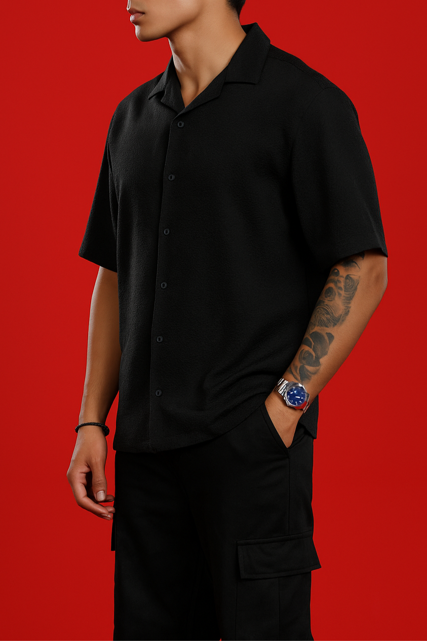 ECLIPSE BLACK OVERSIZED SHIRT Hover