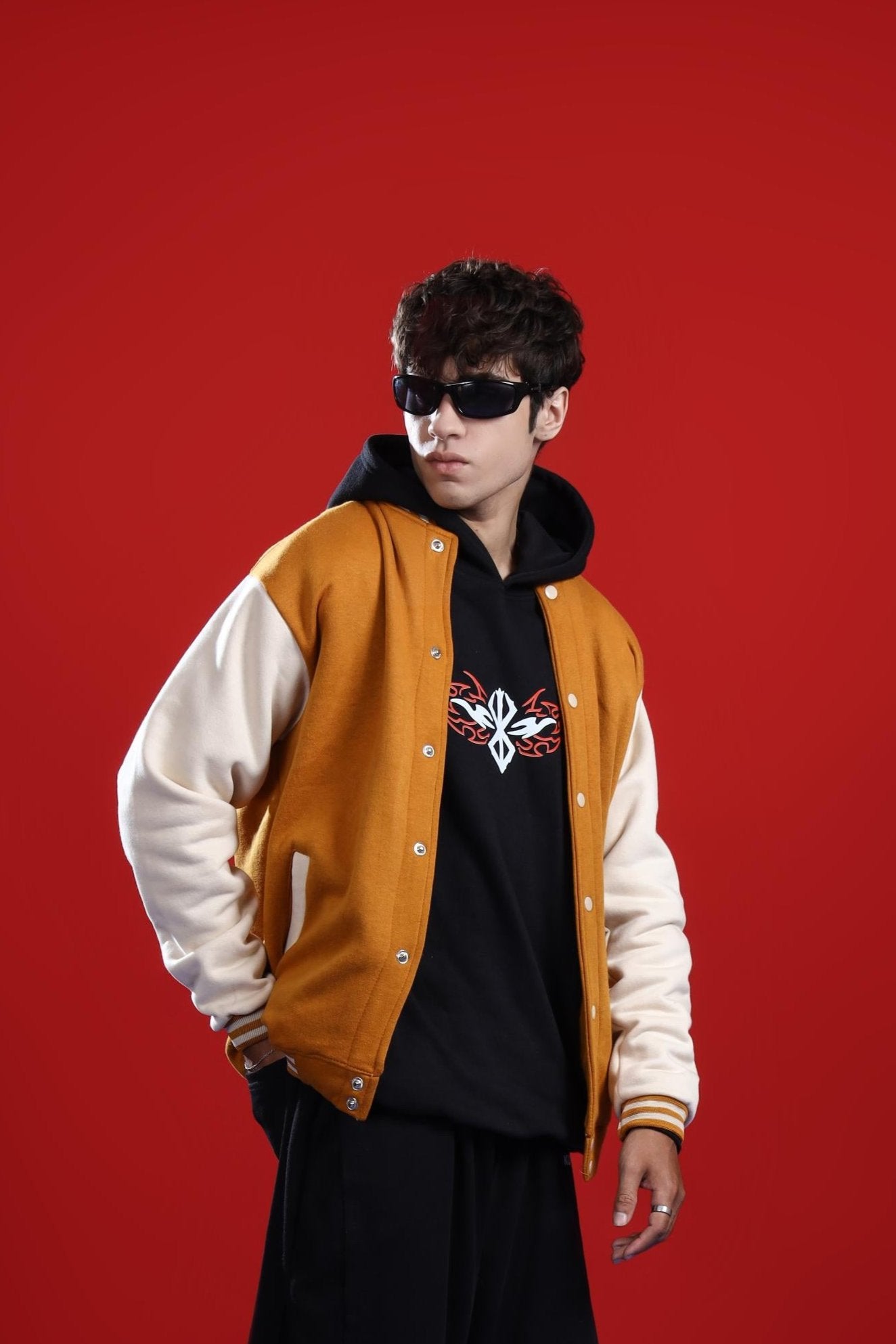 MUSTARD VARSITY JACKET Hover