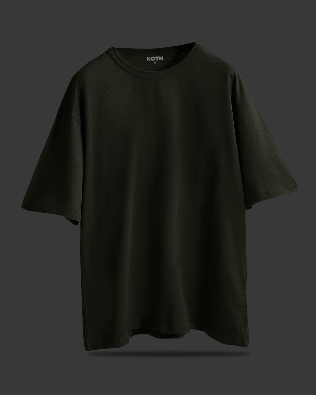 GREEN OVERSIZED BASIC T SHIRT Hover