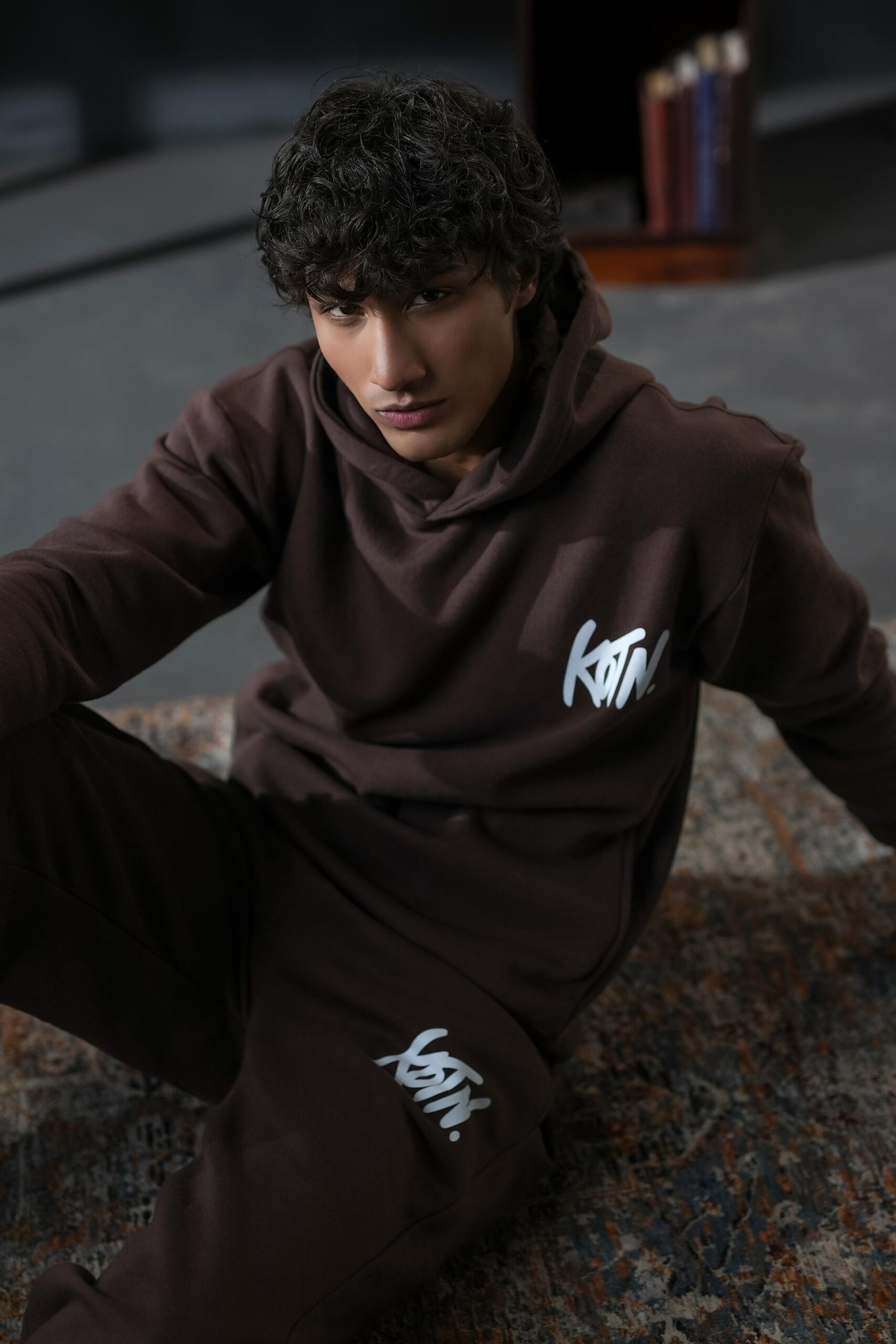 BROWN ESSENTIAL OVERSIZED HOODIE Hover